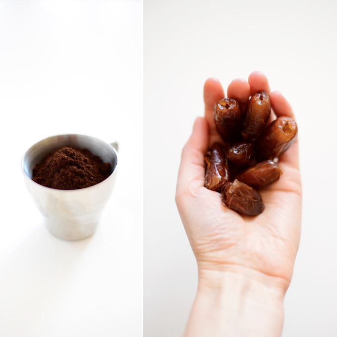 Espresso and dates for making our delicious Raw Brownies recipe