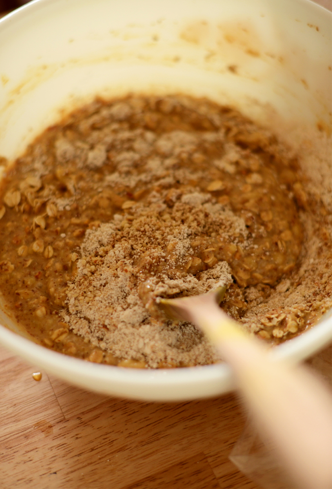 Stirring batter for our Gluten-Free Vegan Breakfast Cookies recipe