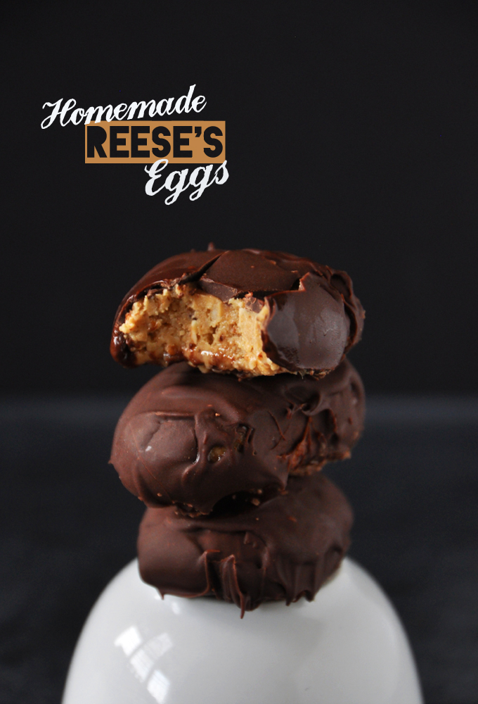 Showing the amazing texture of our homemade Chocolate Reese's Eggs