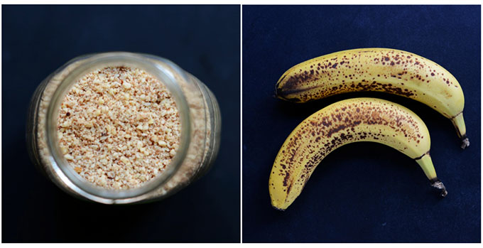 Almond meal and bananas for making muffins