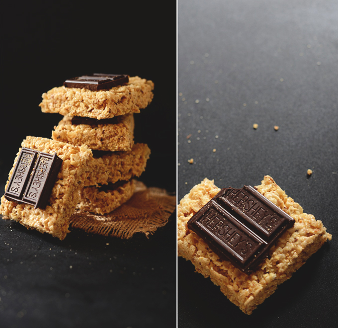 Stack of our Smores Rice Krispie Treats recipe