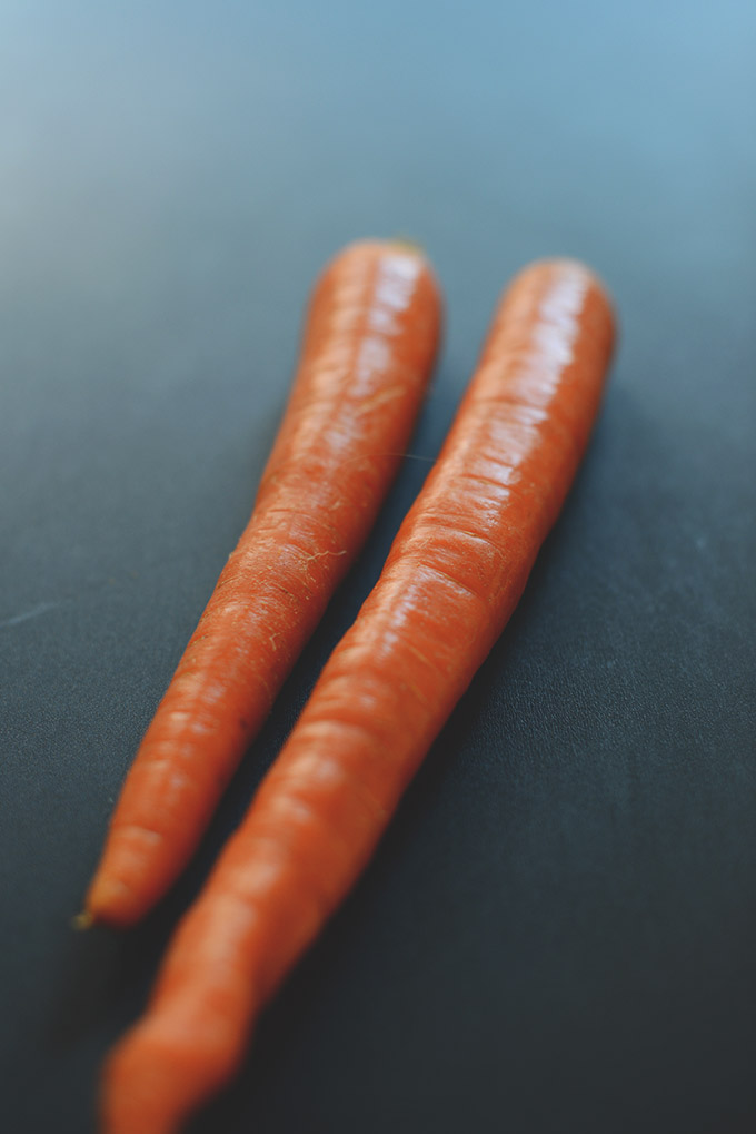 Fresh carrots for making healthy Carrot Coconut Pancakes