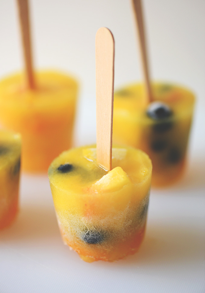 Batch of our simple 4-Ingredient All-Fruit Popsicles recipe
