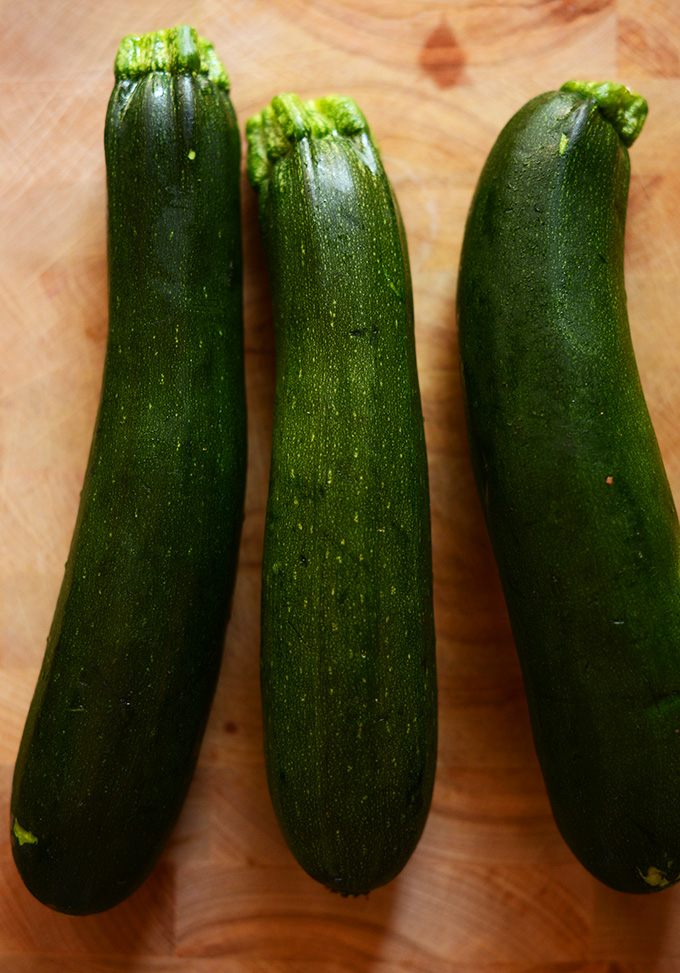 Fresh zucchinis for making homemade Gluten-Free Zucchini Cake
