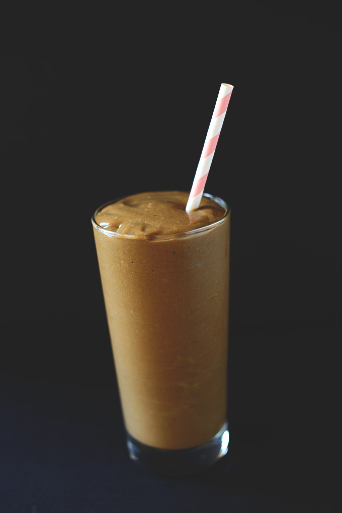 Tall glass of our thick and creamy Avocado Chocolate Shake