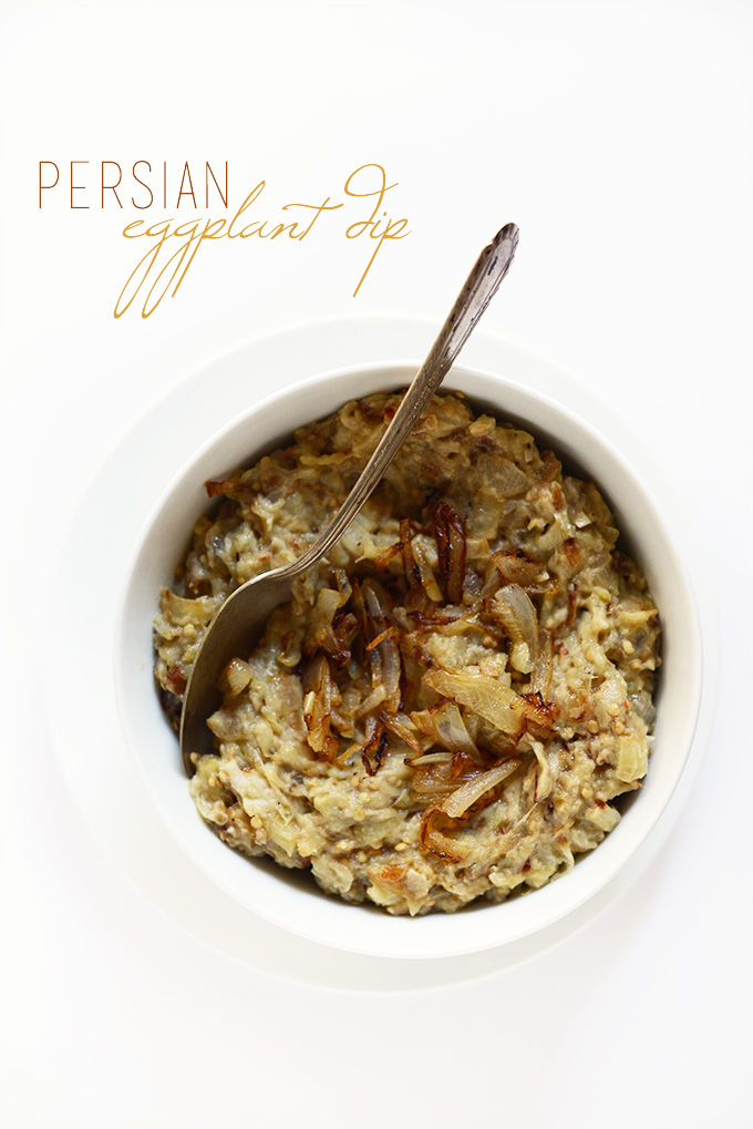 Bowl of Persian Eggplant Dip for a delicious appetizer