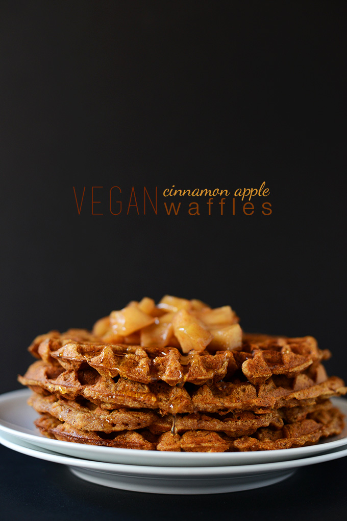 Stack of Vegan Apple Cinnamon Waffles