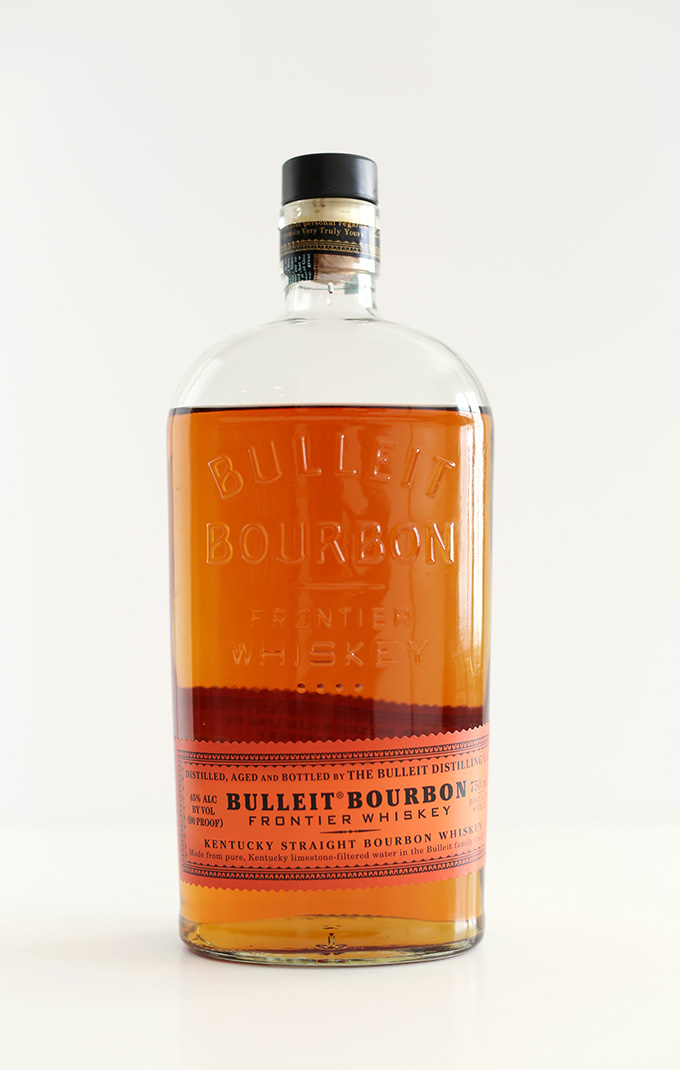 Bottle of bourbon for making drinks