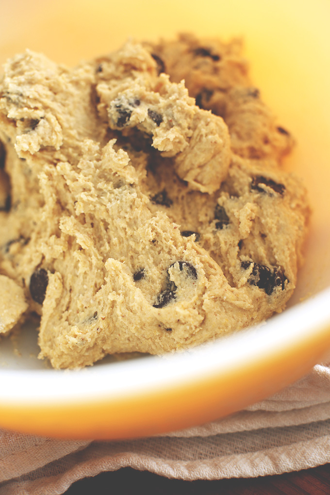Big bowl of Gluten-Free Chocolate Chip Cookie Dough