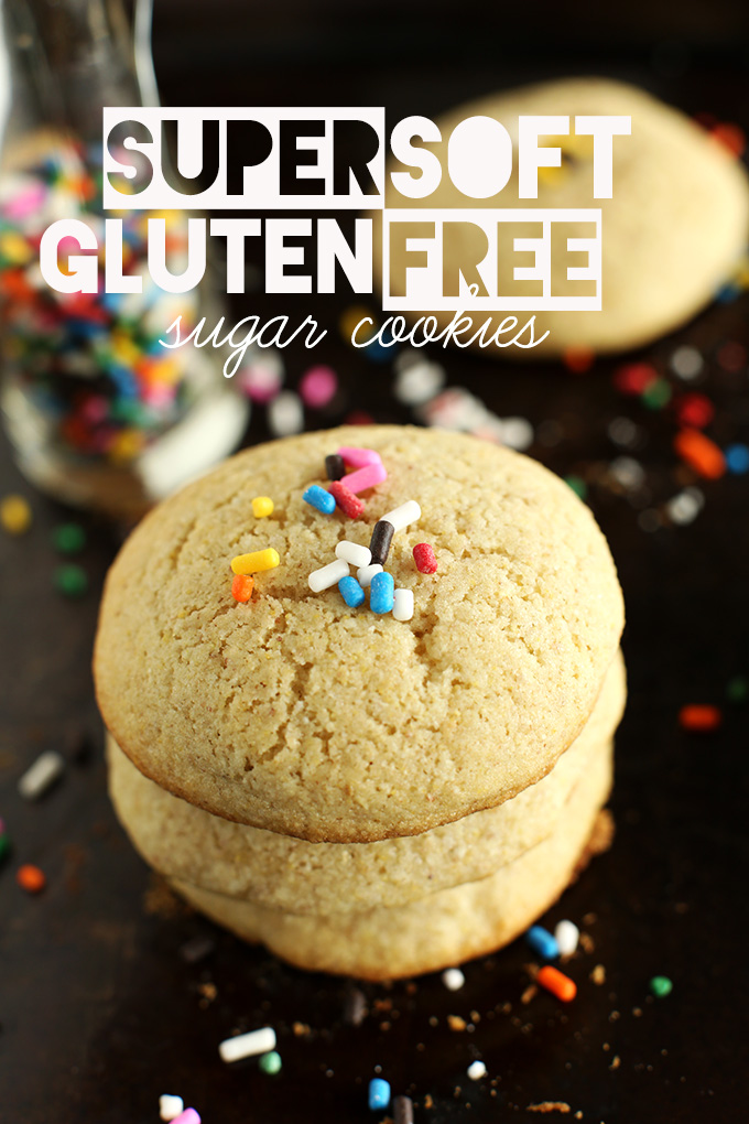 Stack of soft Gluten-free Sugar Cookies made from wholesome gluten-free flour
