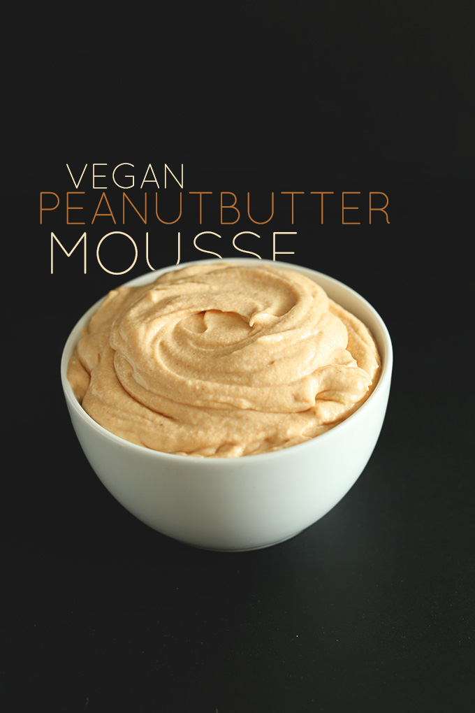 Bowl of our Vegan Peanut Butter Mousse recipe
