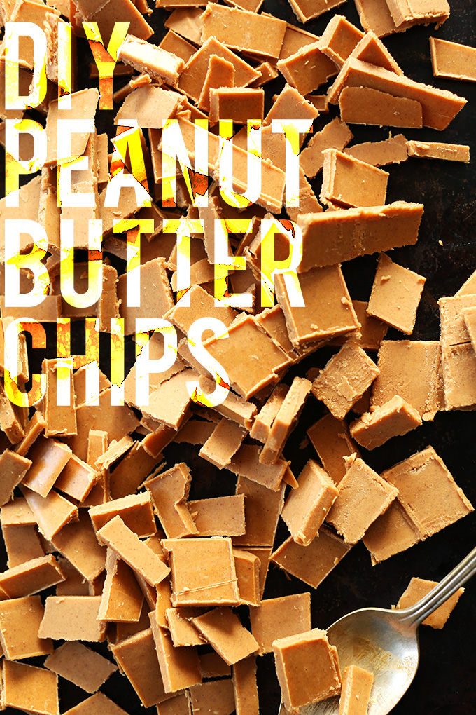 Baking sheet filled with DIY Peanut Butter Chips