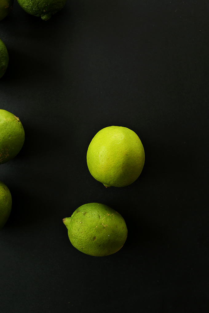 Fresh limes for making Vegan Key Lime Pies