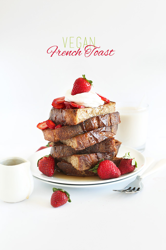 Plate of Vegan French Toast for a simple and delicious vegan brunch