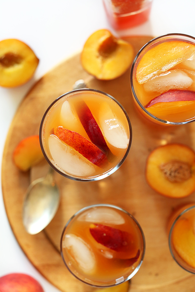 Glasses of our simple and refreshing Peach Iced Tea recipe