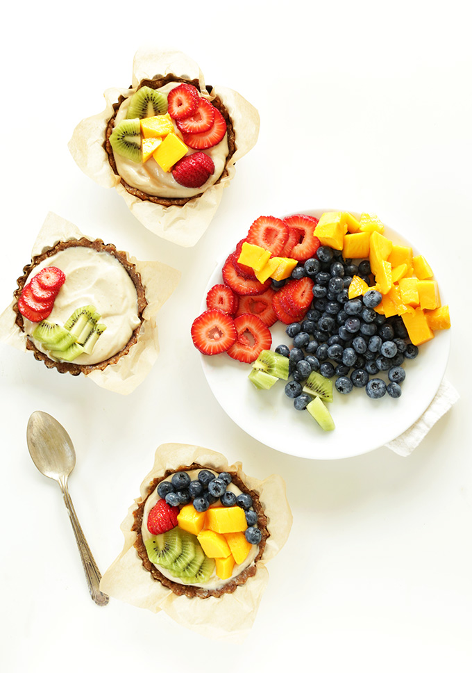 Fresh Fruit Tarts and a plate of fruit for decorating them