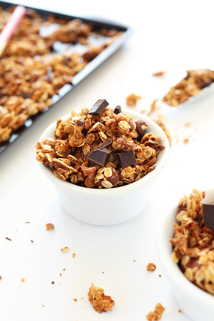 Bowl of our sweet and salty Almond Joy Granola