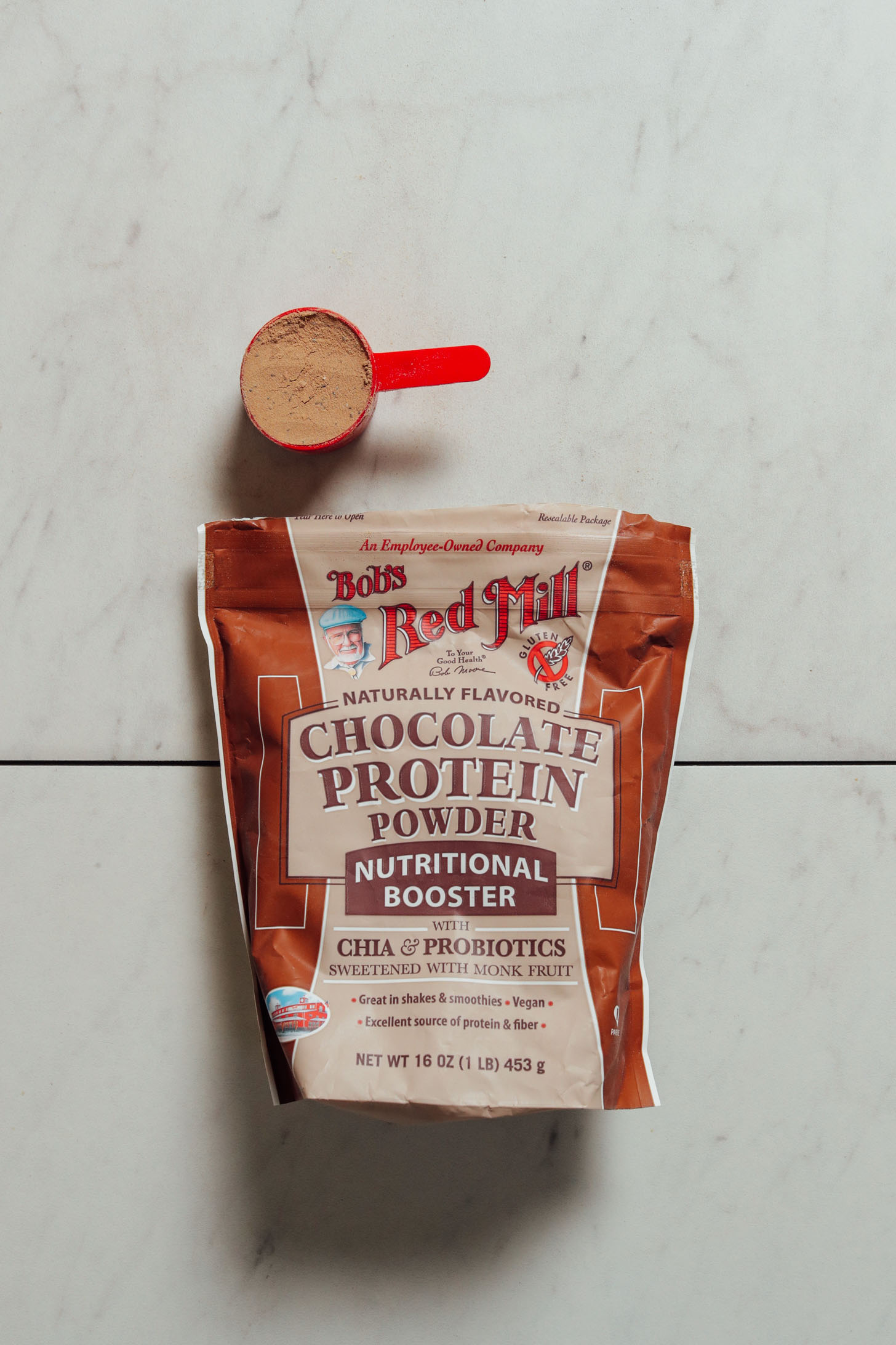 Pouch of Bob's Red Mill Chocolate Protein Powder for our plant-based review
