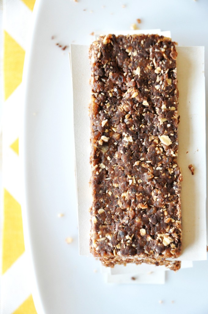 Plate featuring one of our super simple gluten-free vegan No-Bake Cookie Bars 