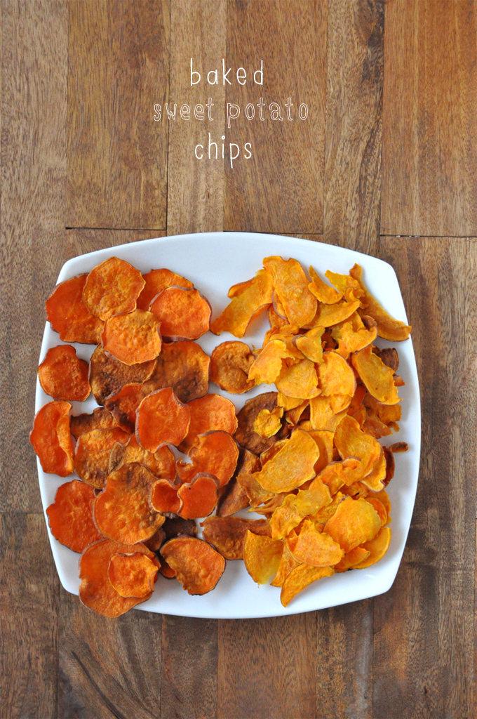 Baked sweet potato chips sliced using a knife versus a vegetable peeler
