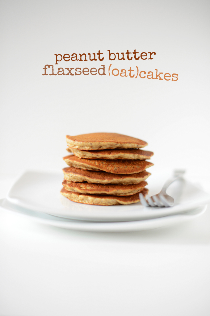 Stack of homemade Peanut Butter Flaxseed Oatcakes