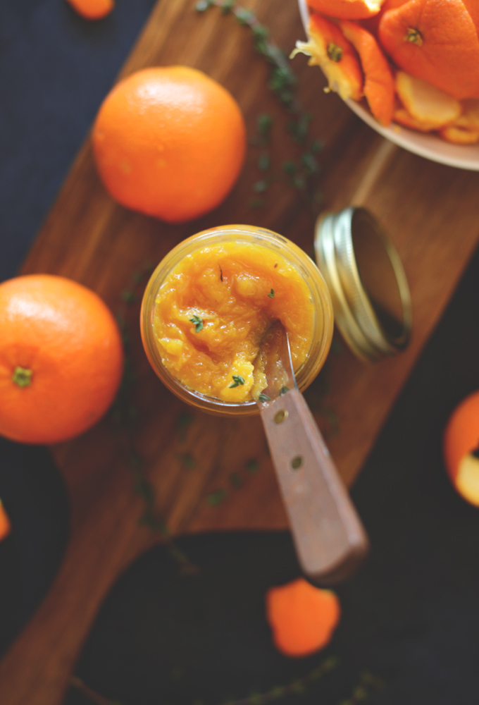 Jar of our homemade Orange Thyme Jam