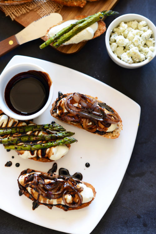Plate of Bleu Cheese Balsamic Bites for a simple appetizer