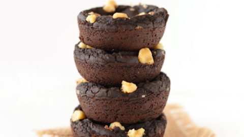 Stack of our delicious Gluten-Free Vegan Black Bean Brownies