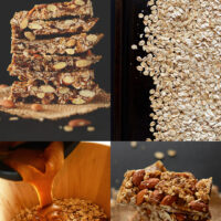 Photos showing the process of making our healthy homemade granola bars