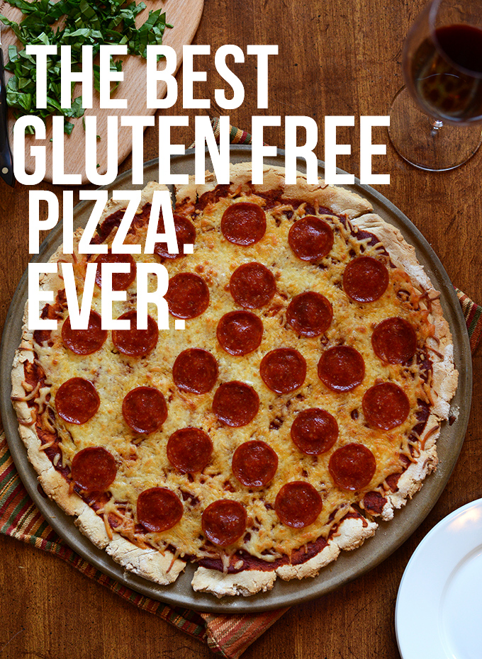 Freshly baked pie of The Best Gluten-Free Pizza Ever