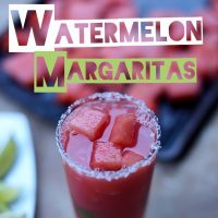 Homemade Watermelon Lime Margarita with a salted rim