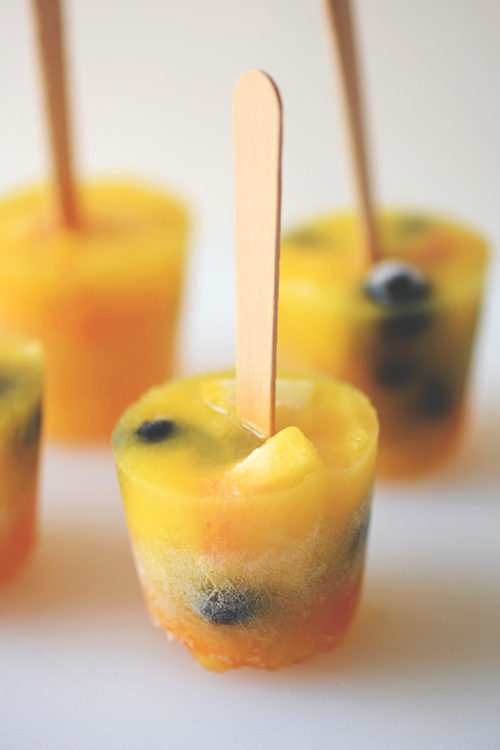 Close up shot of Fruit Popsicles for a delicious summer treat