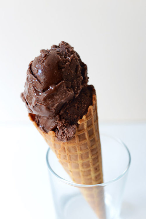 Dairy-Free Chocolate Ice Cream in a cone