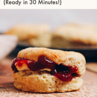 Biscuit filled with jam and vegan butter