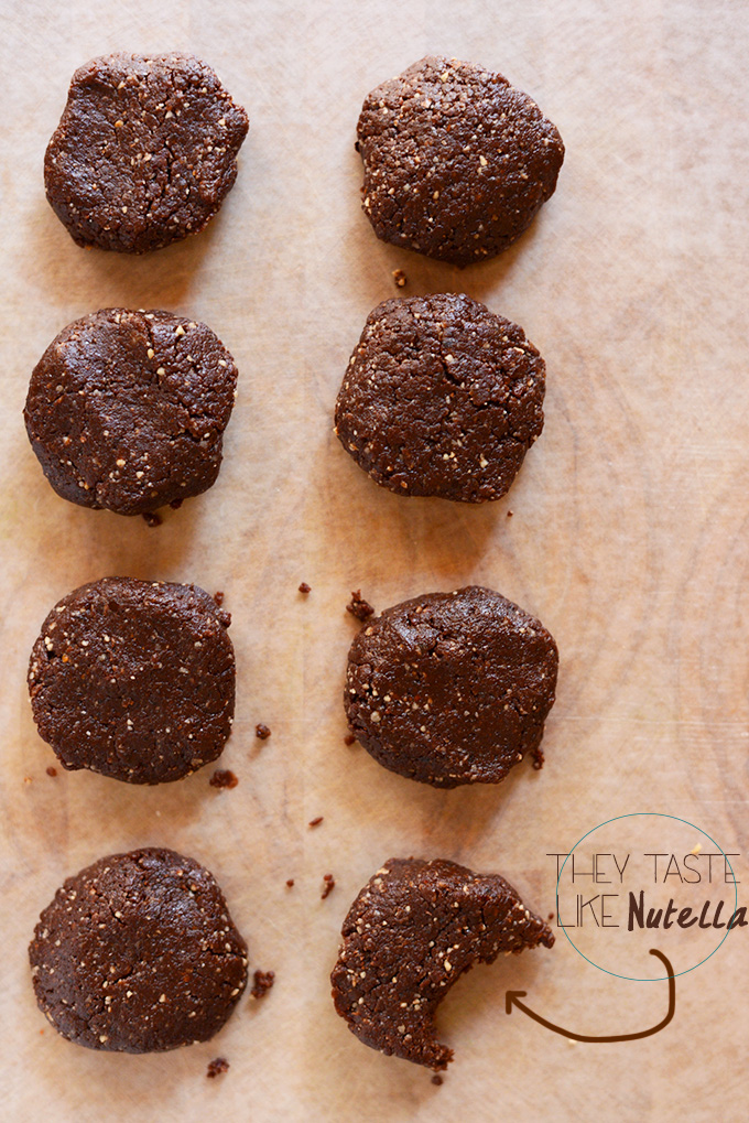 Batch of our No-Bake Nutella Cookies recipe on parchment paper
