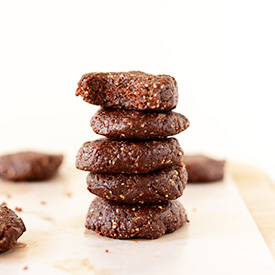 Stack of Chocolate Hazelnut No-Bake Cookies