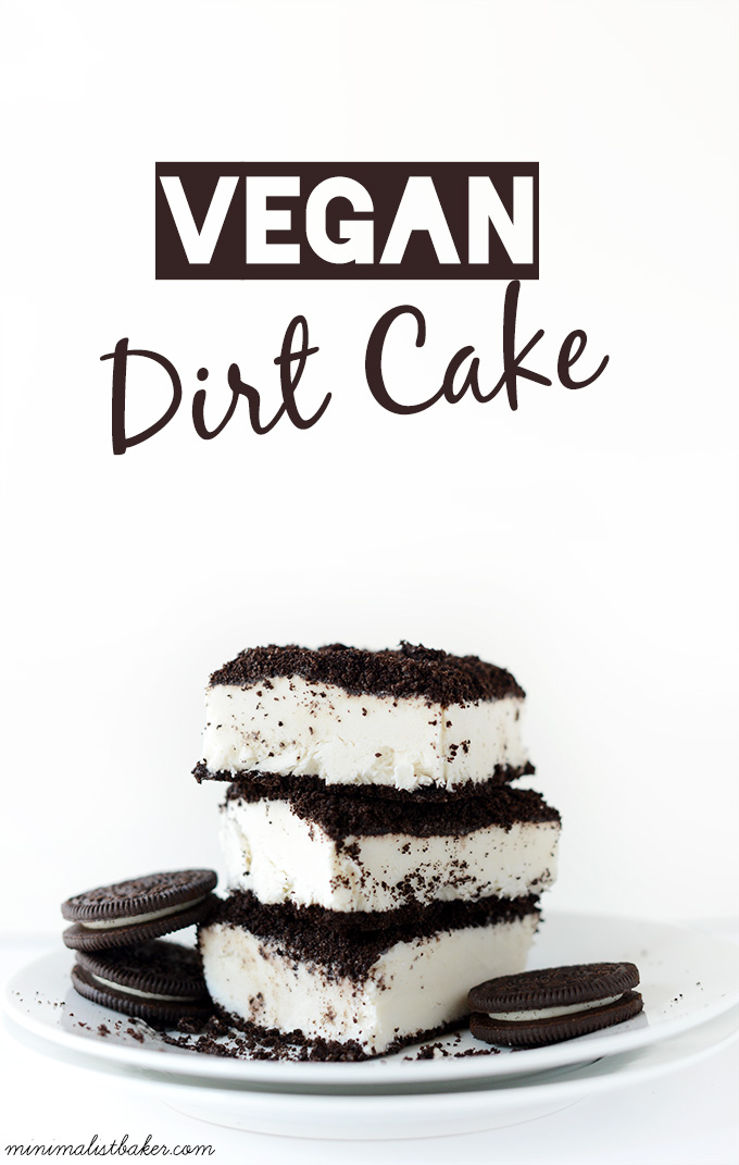 Stacked pieces of Vegan Dirt Cake