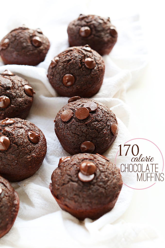 Batch of our Double Chocolate Muffins recipe on a towel