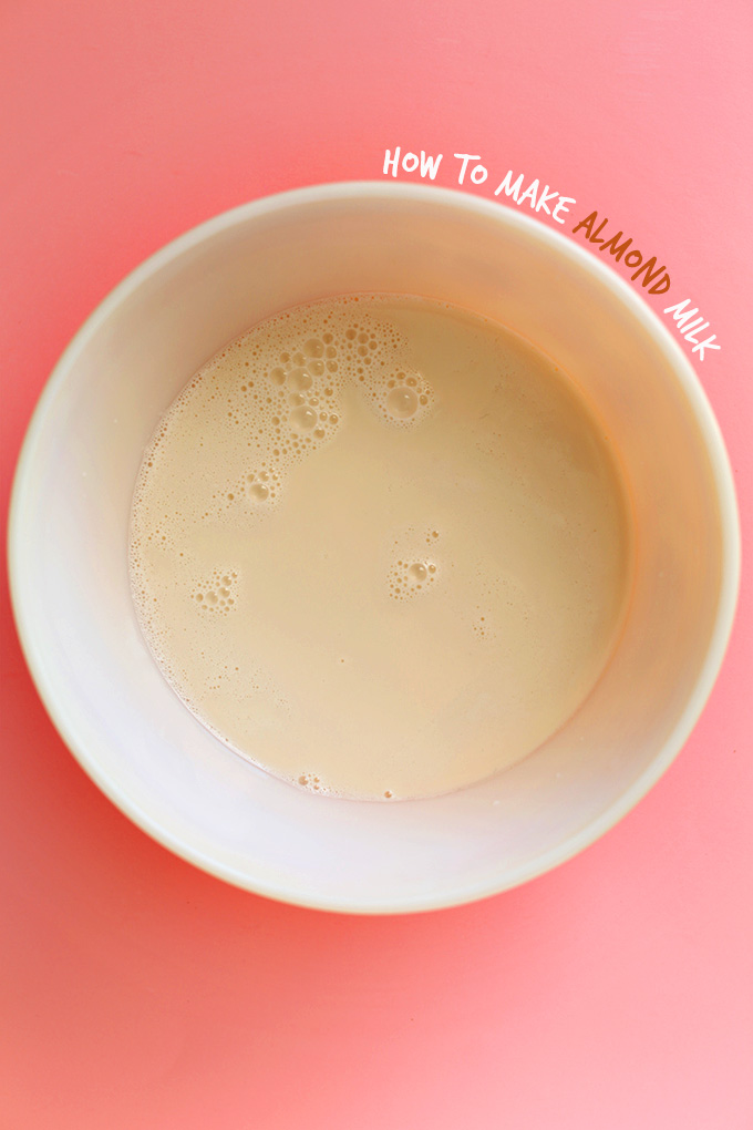 Cup of homemade almond milk