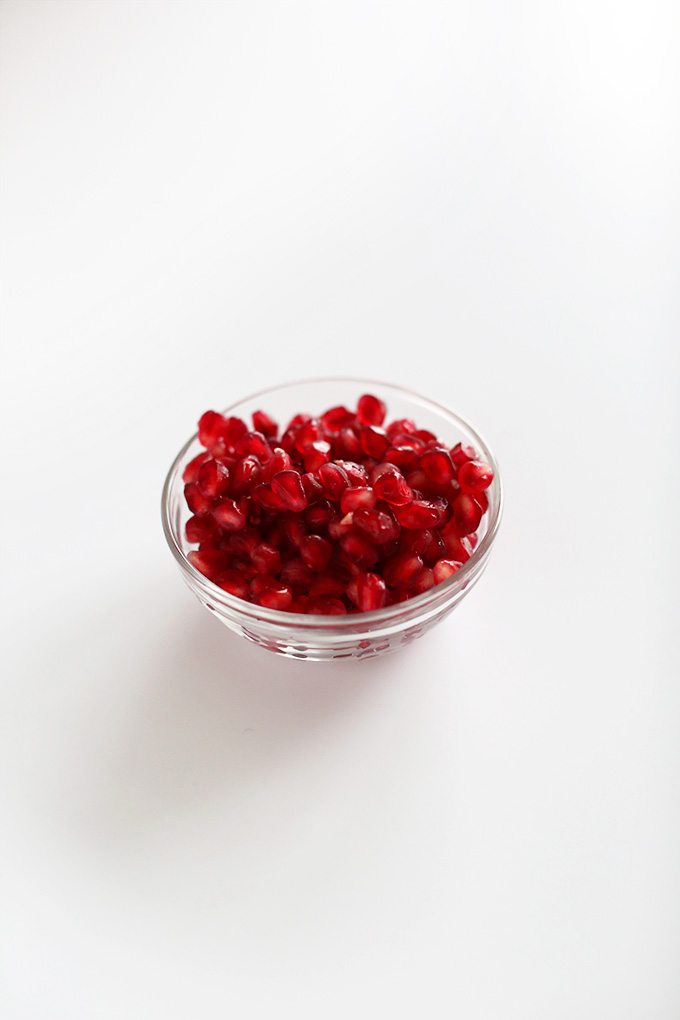 Bowl of pomegranate seeds for making homemade spritzers