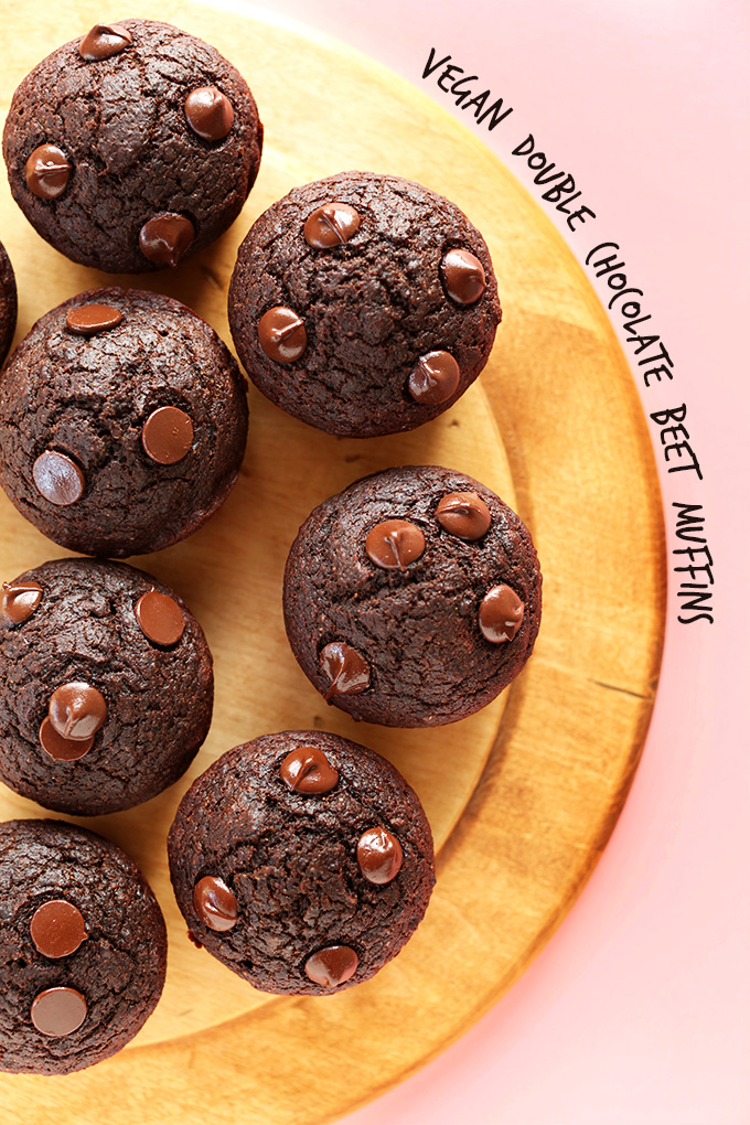 Vegan Double Chocolate Beet Muffins | MINIMALISTBAKER.COM