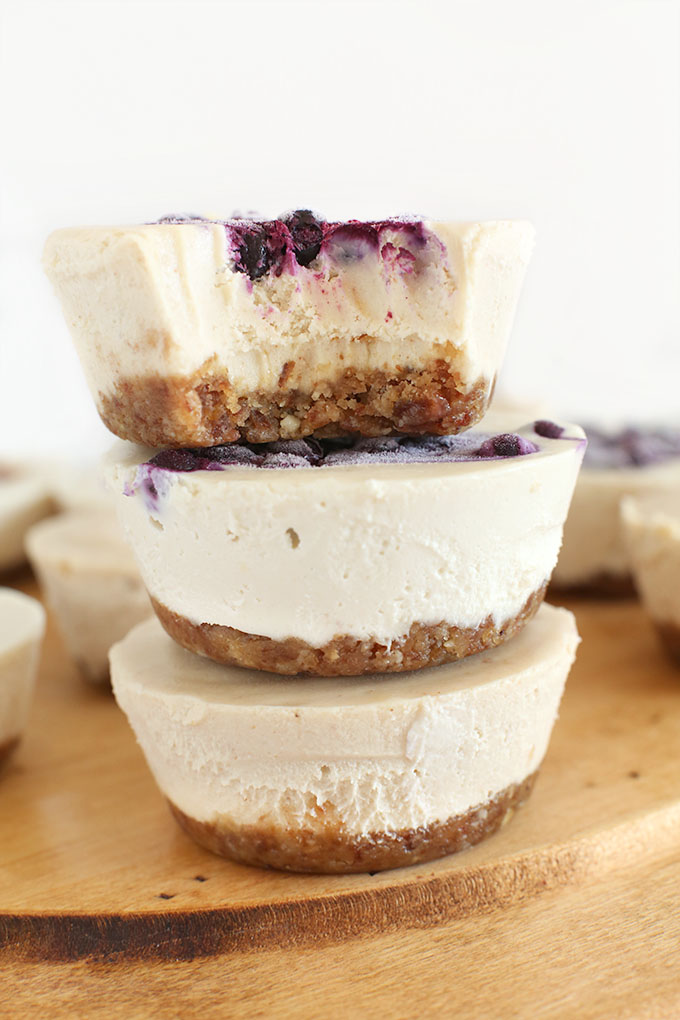 Showing the creamy texture of a gluten-free Vegan Cheesecake Bite