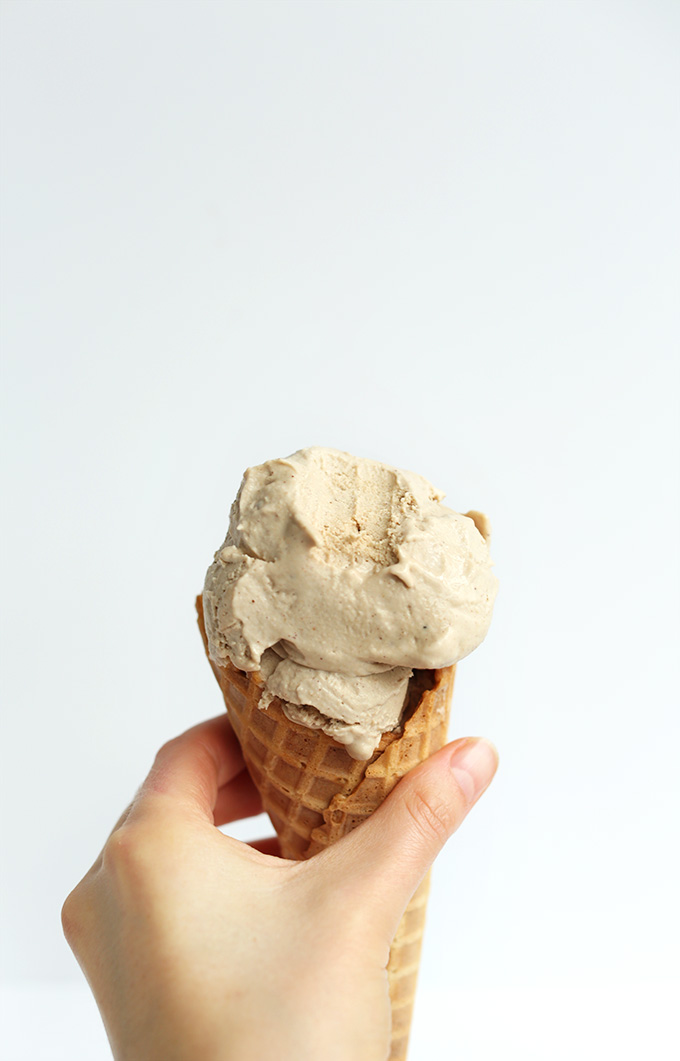 Creamy Vegan Chai Ice Cream! Scoopable, spicy-sweet and SO thick and delicious