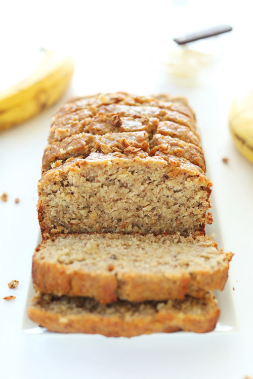 Loaf of sliced Gluten Free Banana Bread for a delicious treat
