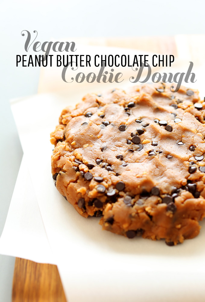 Giant circle of Vegan Peanut Butter Chocolate Chip Cookie Dough