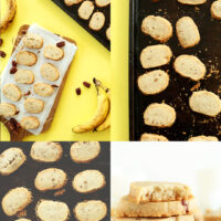 Photos of our vegan banana pecan shortbread cookies