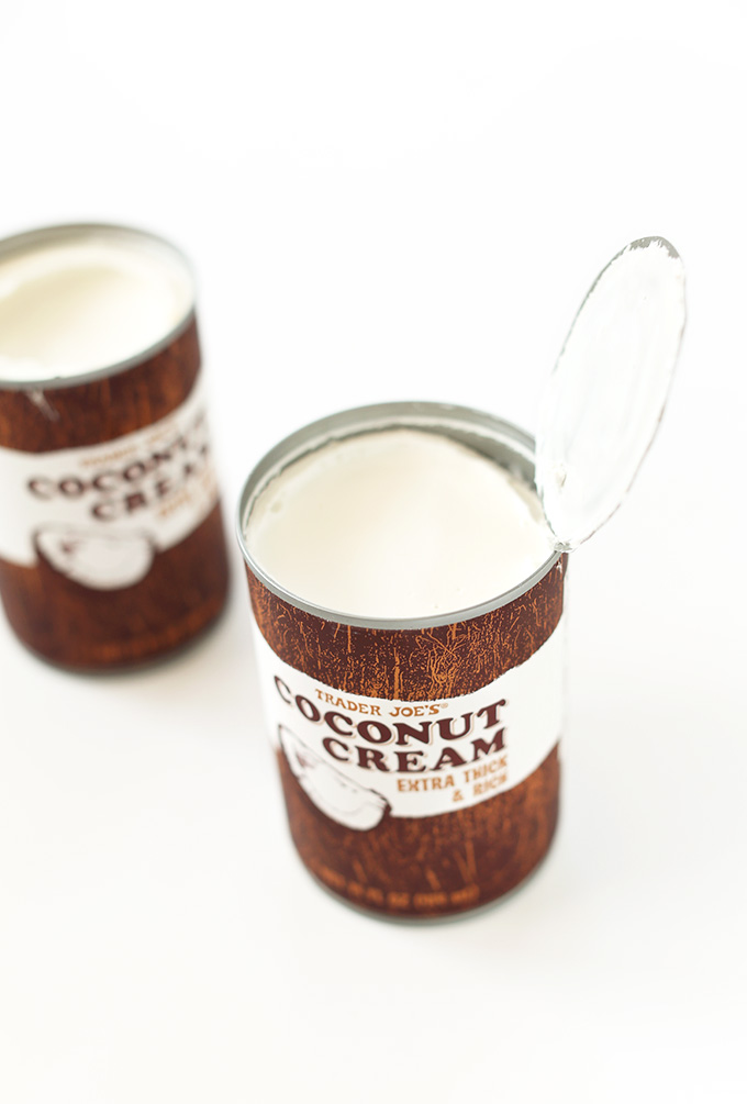 Cans of coconut cream for making homemade coconut whipped cream