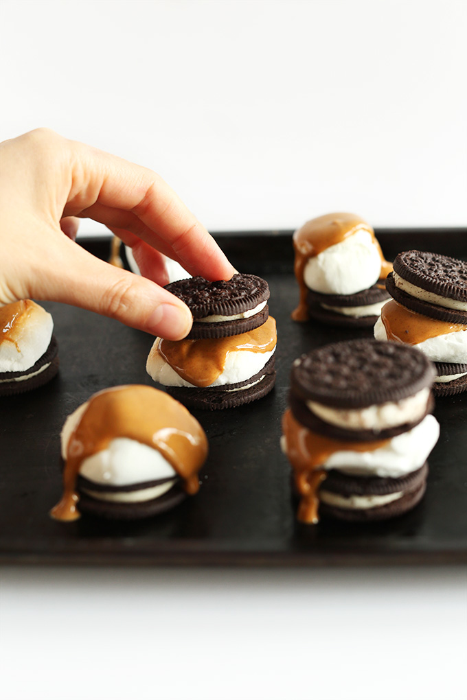 Peanut Butter S'MOREOS! 3 ingredients, make inside or out, and SINFULLY delicious!!