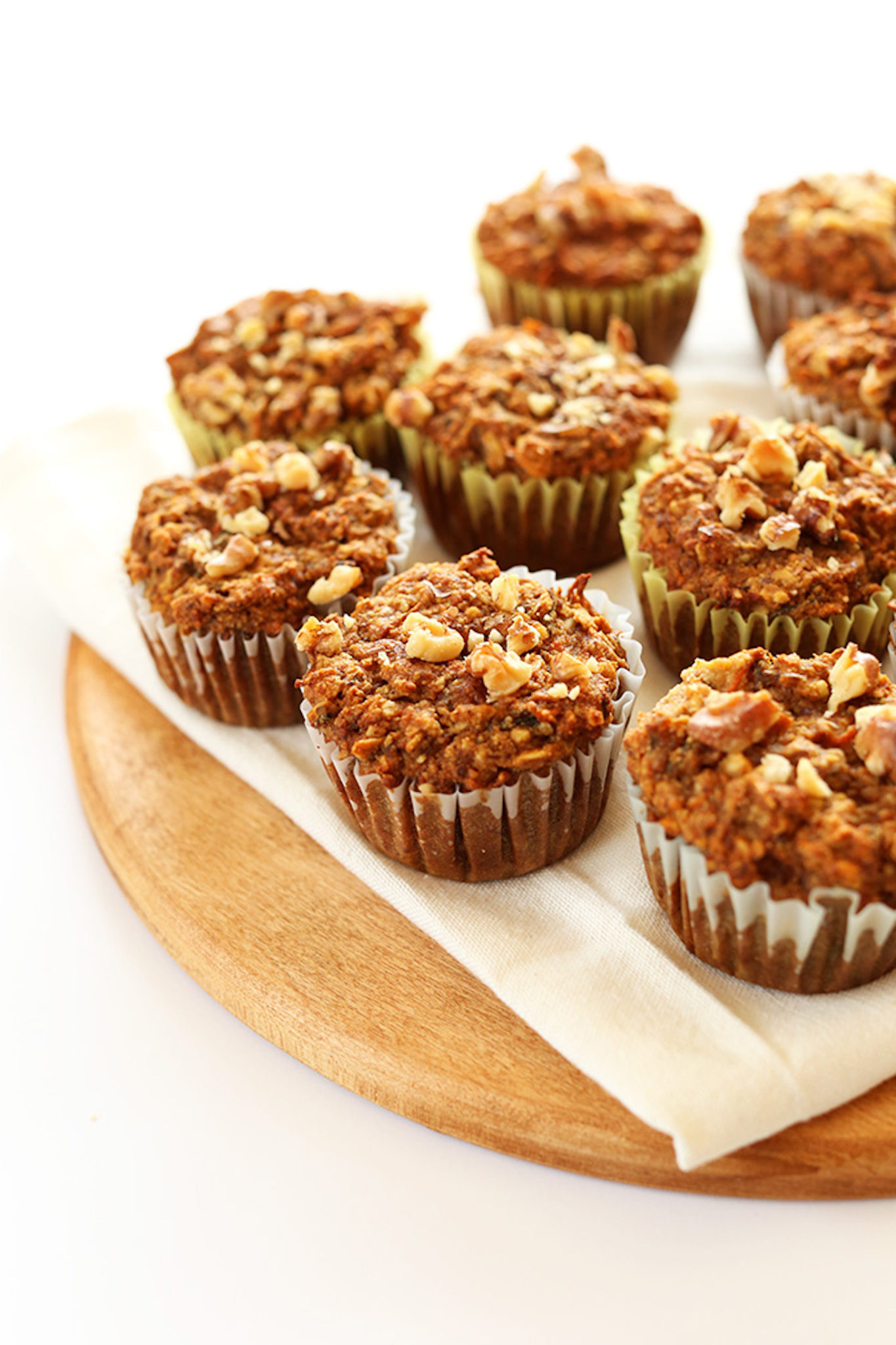 Batch of our simple gluten-free vegan healthy carrot muffins.