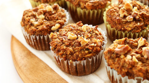 Batch of our simple gluten-free vegan healthy carrot muffins